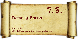 Turóczy Barna névjegykártya