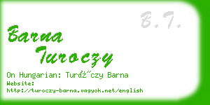 barna turoczy business card